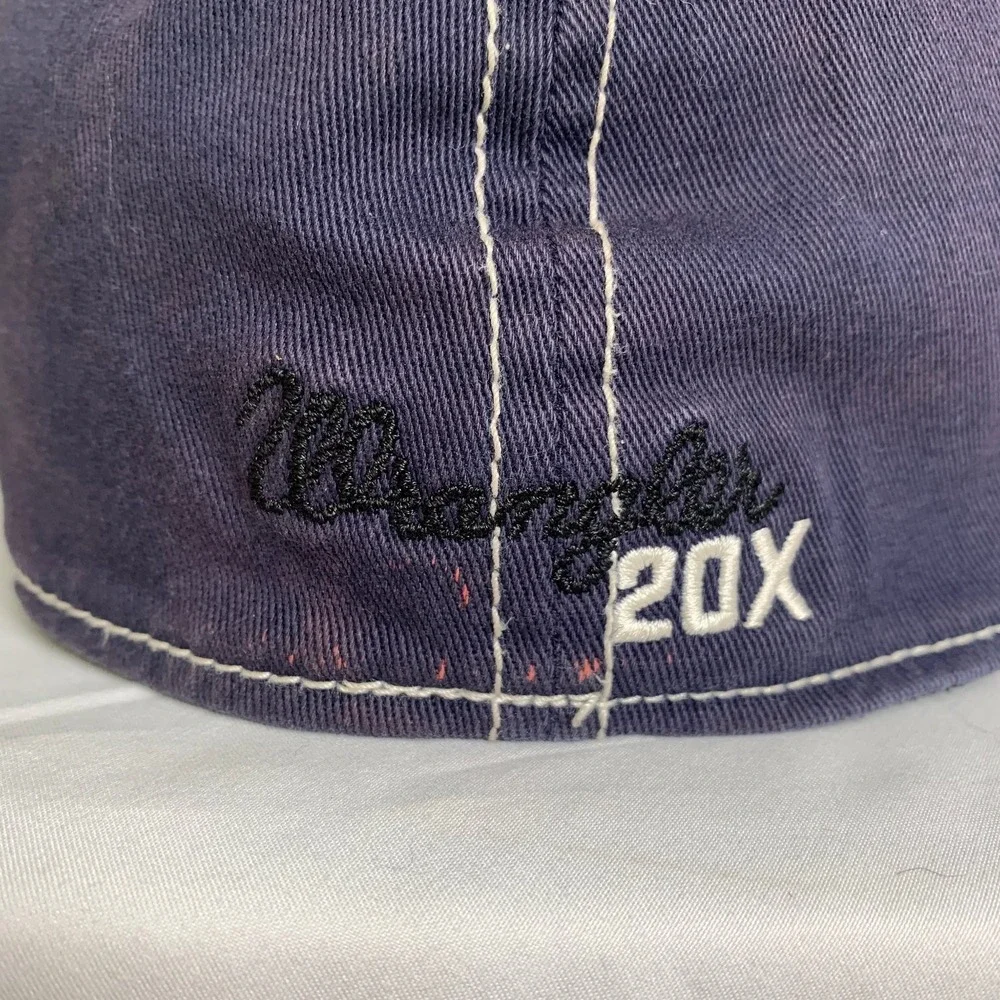 Wrangler 20X Hat Boys Youth Blue Brown Fitted Cotton Spandex Baseball Cap Flaw